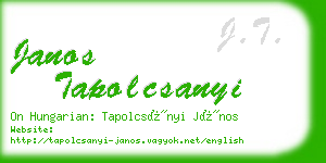 janos tapolcsanyi business card